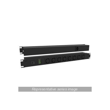 Hammond 19 in. RACK MOUNT, 8 REC ON REAR 1583H8E1BK